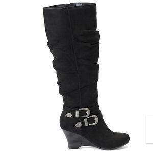 SO LIMOUSINE WOMEN"S KNEE LENGTH WEDGE BOOT